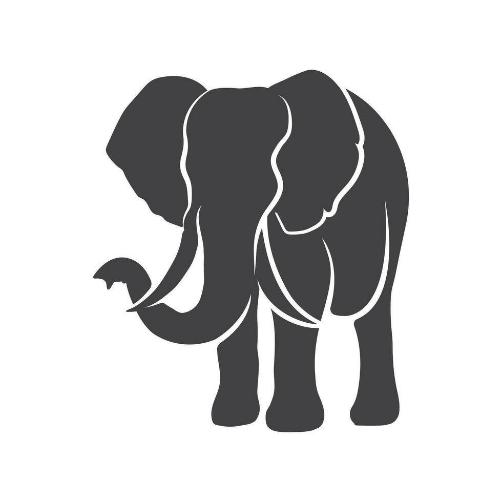 elefant silhuett logotyp ikon vektor. elefant symbol. vektor illustration