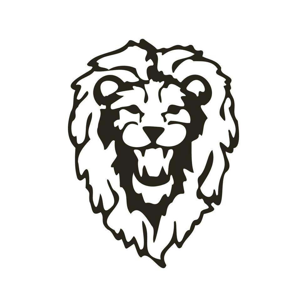 lejon huvud översikt illustration vektor. lejon huvud logotyp ikon. lejon huvud maskot. lejon symbol. vektor illustration