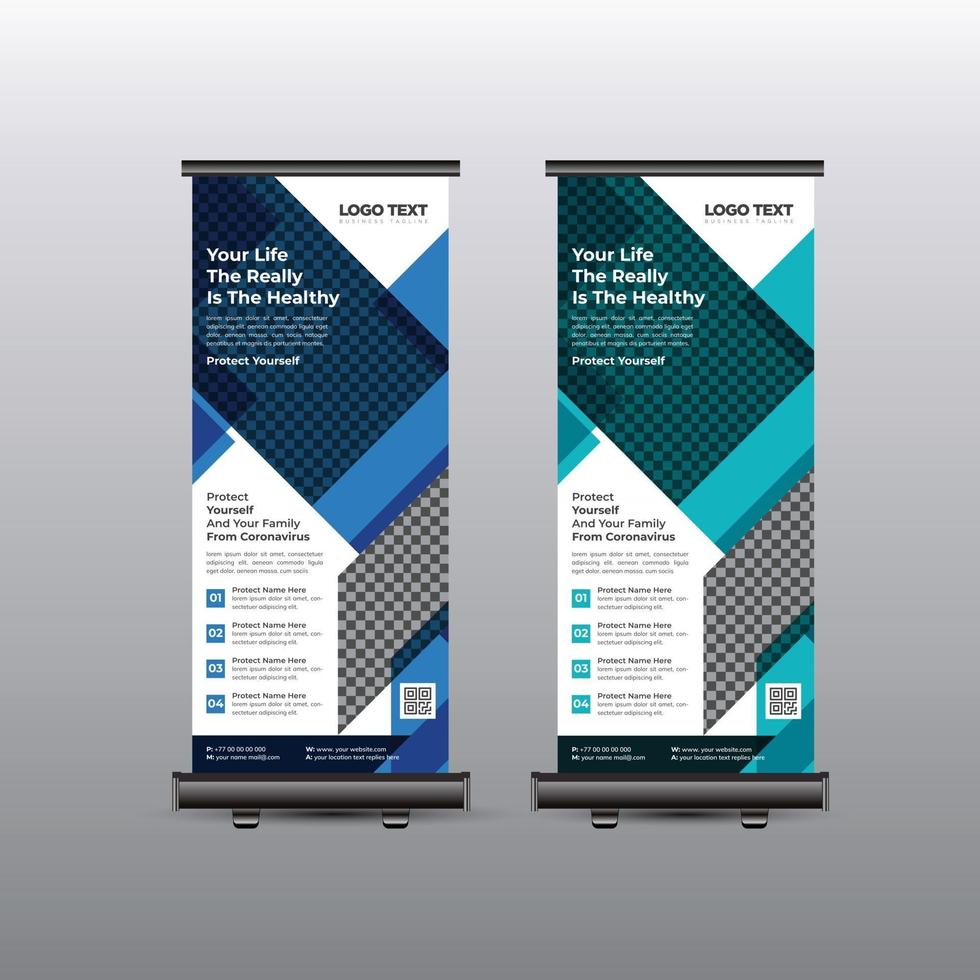 medicinsk roll up banner design vektor