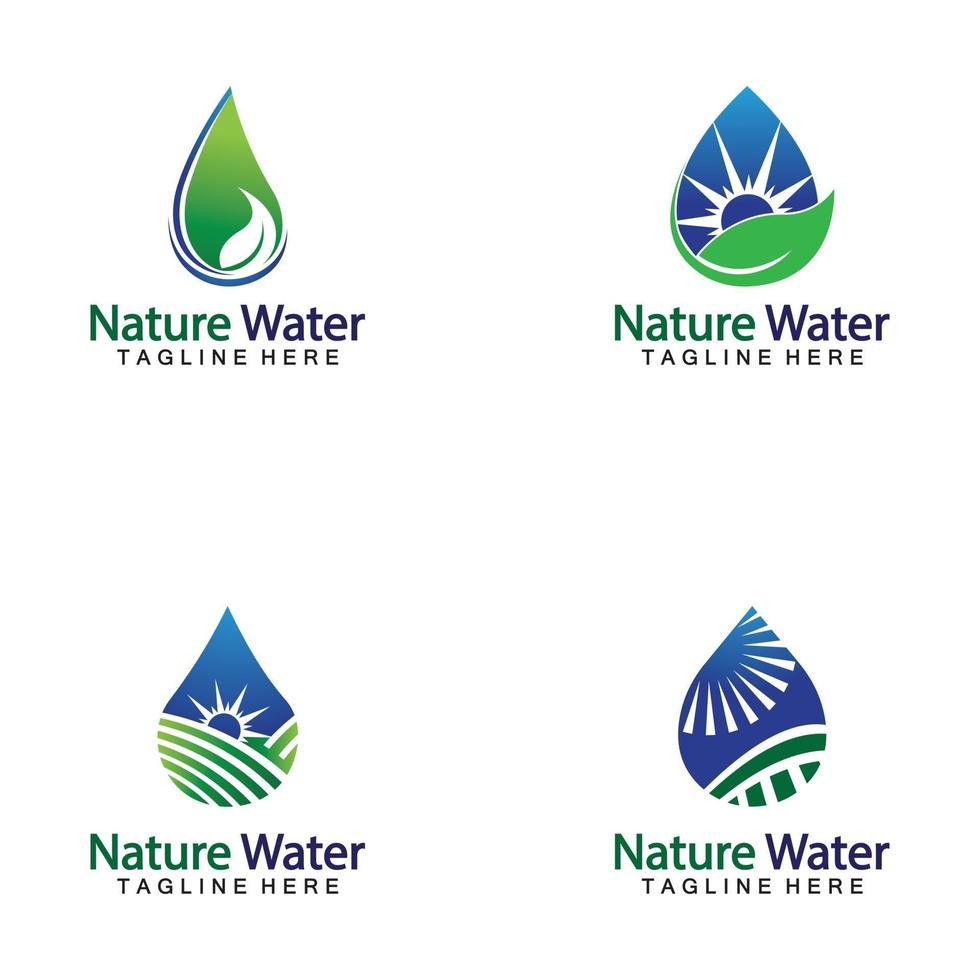 Naturwasser-Logo-Vektorikone vektor