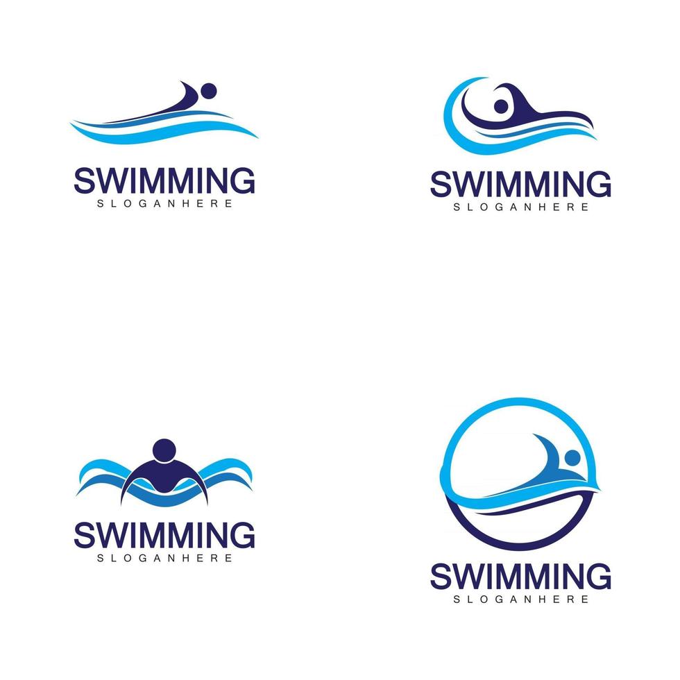 Schwimmen Logo Vektor-Illustration Design vektor