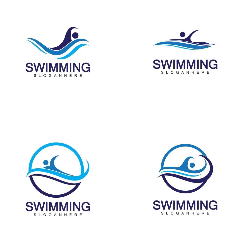 Schwimmen Logo Vektor-Illustration Design vektor