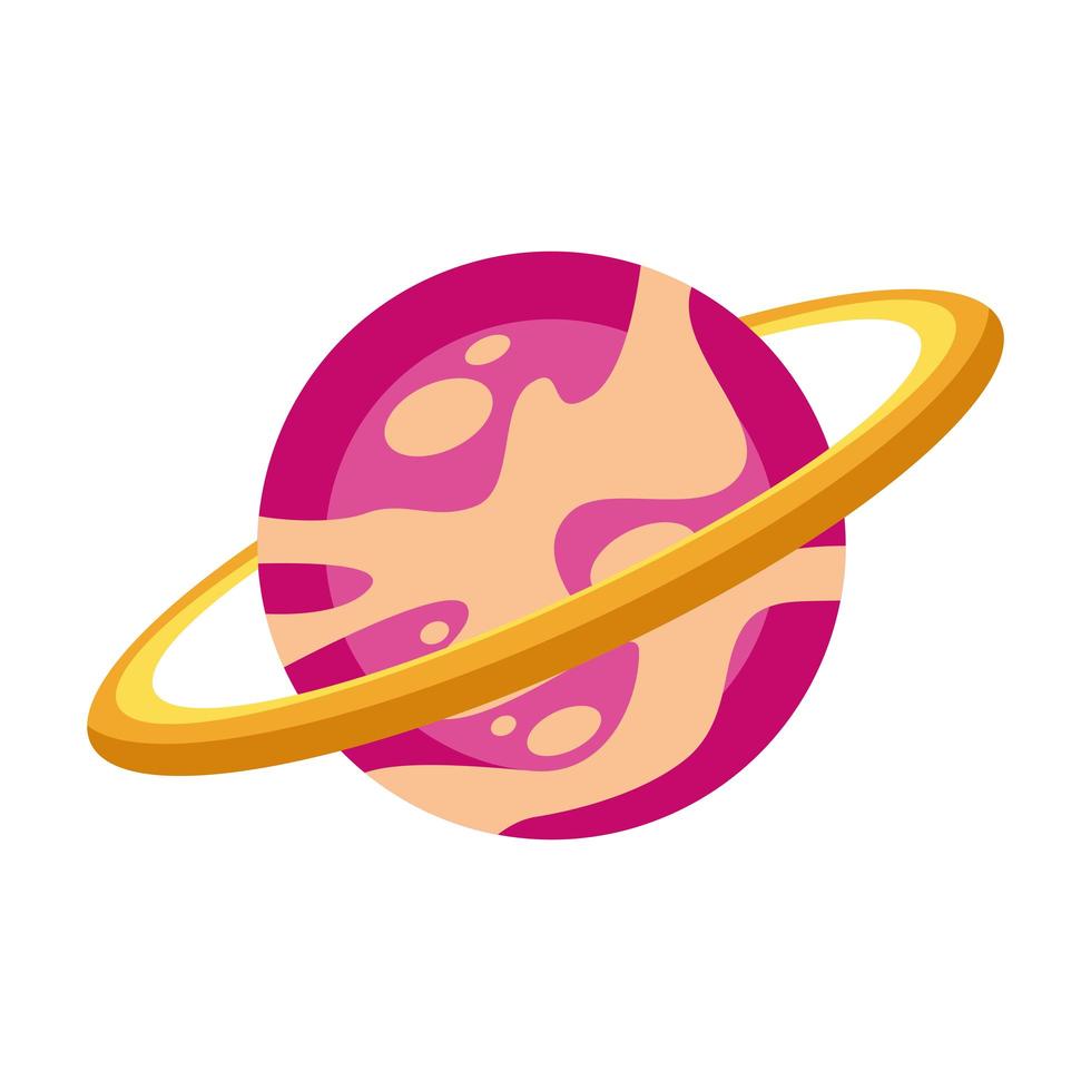 Saturn Space Planet isolierte Ikone vektor