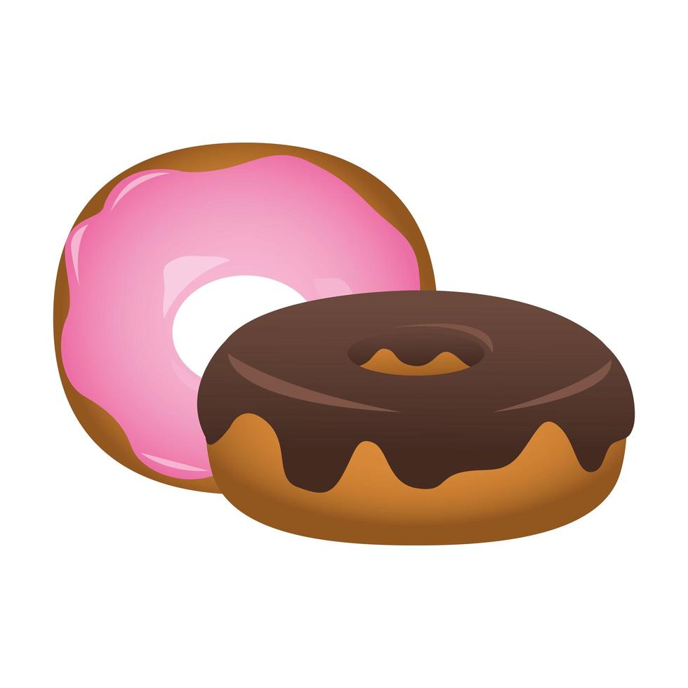 köstliche süße Donuts isolierte Ikone vektor
