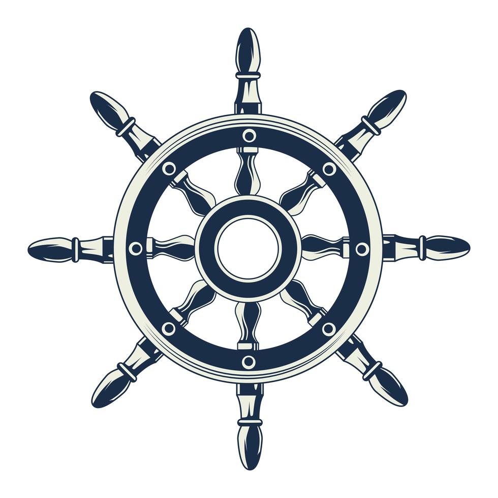 Boot Ruder nautisch grau Vintage Element Symbol vektor