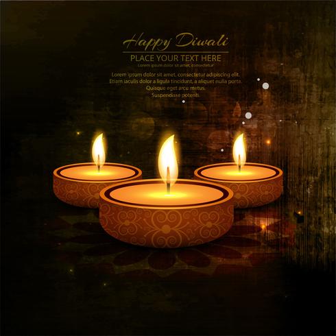 Glad diwali diya oljelampa festival bakgrunds illustration vektor