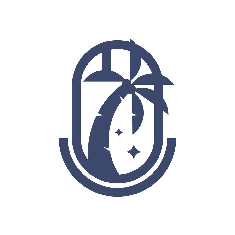 podcast strand logotyp vektor