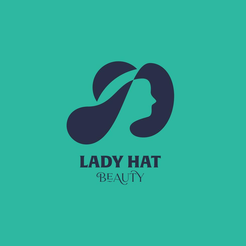 lady hatt skönhet logotyp vektor