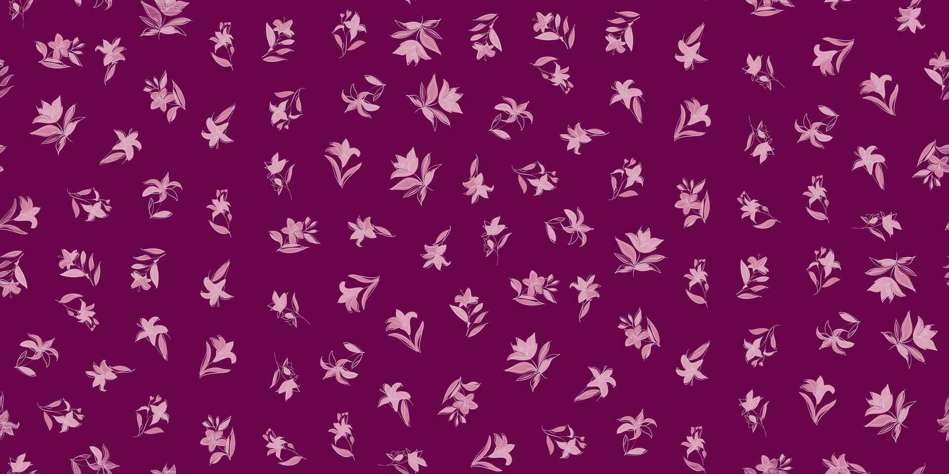 nahtlos Muster Lilie Blume zeitgenössisch feminin botanisch Blumen- drucken Stoffe Textil- vektor