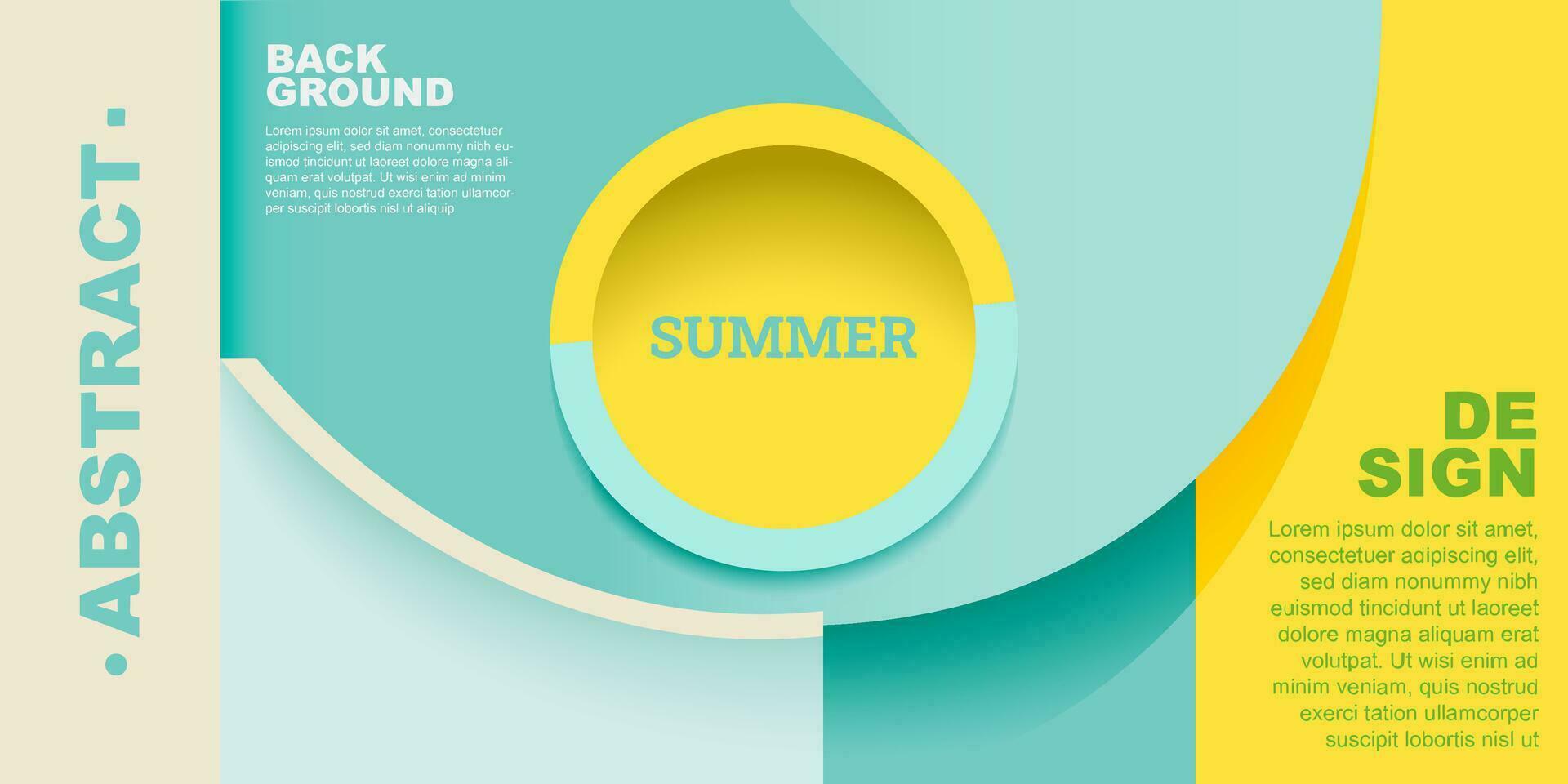 bunt Sommer- Hintergrund Layout Banner Design. Vorlage 3d Produkt Anzeige zylindrisch Form. horizontal Poster, Gruß Karte, Header Webseite Verkauf Anzeige Förderung. vektor