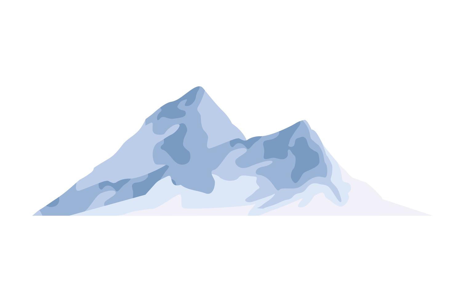 snöiga berg scen isolerad ikon vektor