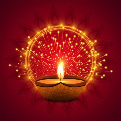 Glad diwali diya oljelampa festival bakgrunds illustration vektor