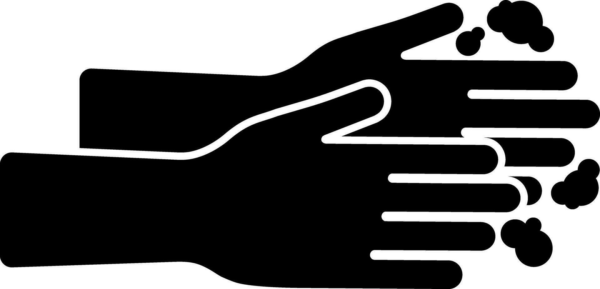 Waschen Hand Symbol im schwarz und Weiß Farbe. vektor