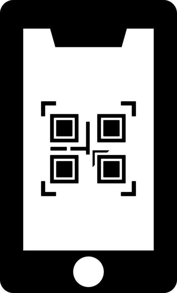 vektor illustration av qr koda scanner på smartphone skärm ikon.