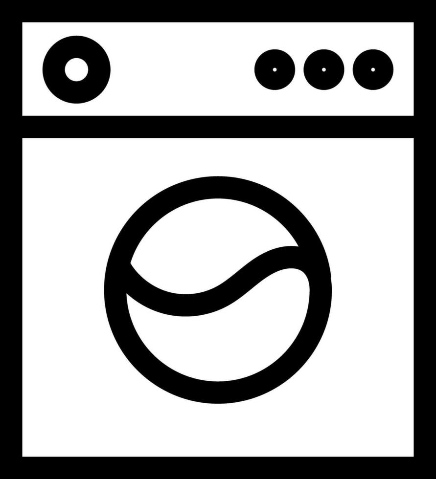 Linie Kunst Illustration von Waschen Maschine Symbol. vektor