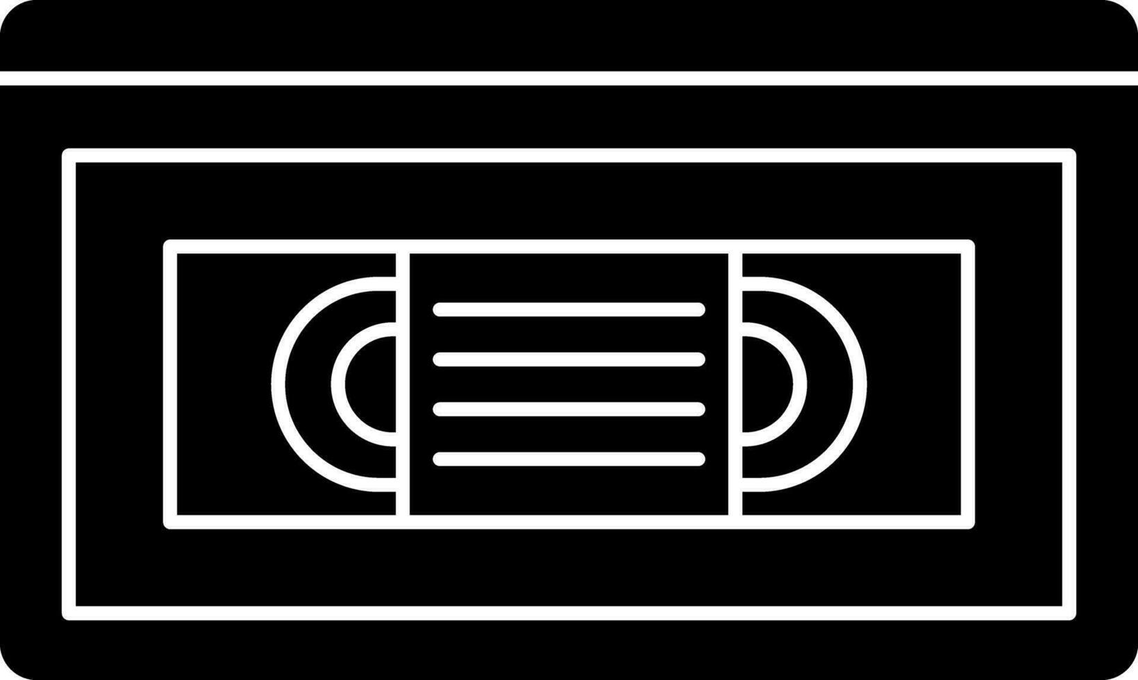 vhs Video Zuhause System Symbol im schwarz und Weiß Farbe. vektor