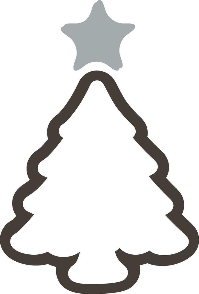Illustration von Weihnachten Baum mit Stern. vektor
