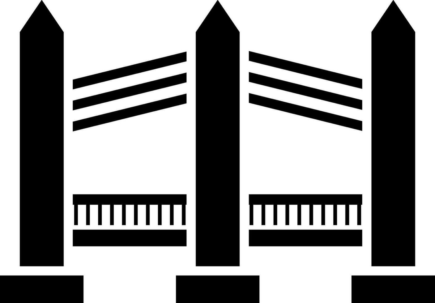 schwarz und Weiß Illustration von Brücke Symbol. vektor