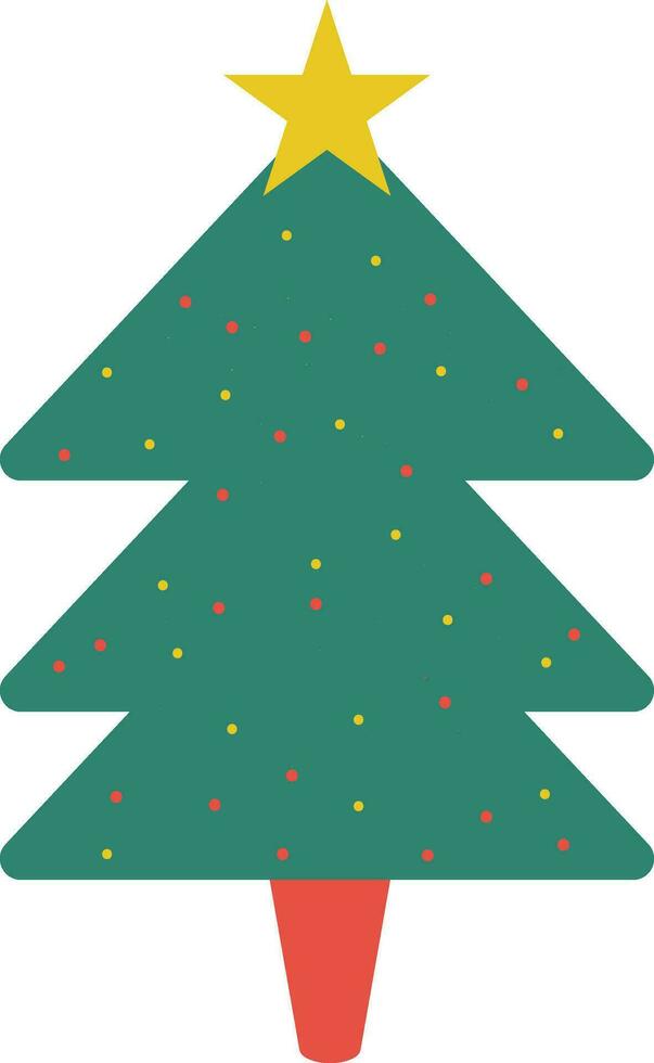 stjärnor och prickar dekorerad jul träd. vektor