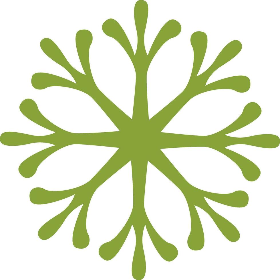 platt snöflinga ikon i grön Färg. vektor
