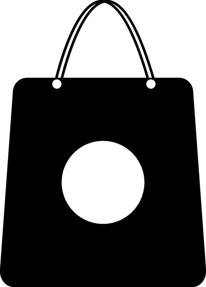 Einkaufen Tasche im schwarz und Weiß Farbe. Glyphe Symbol oder Symbol. vektor