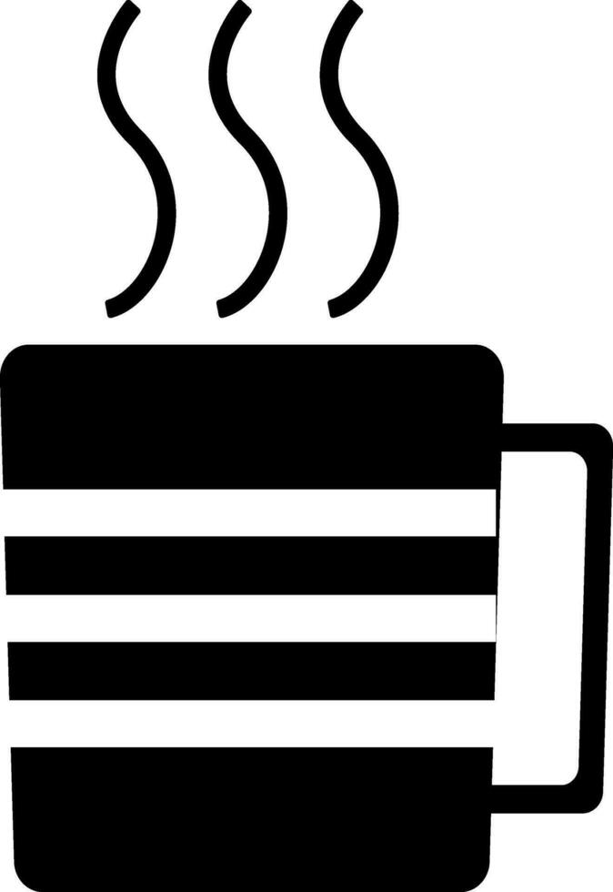 schwarz und Weiß heiß Kaffee Becher Symbol im eben Stil. vektor