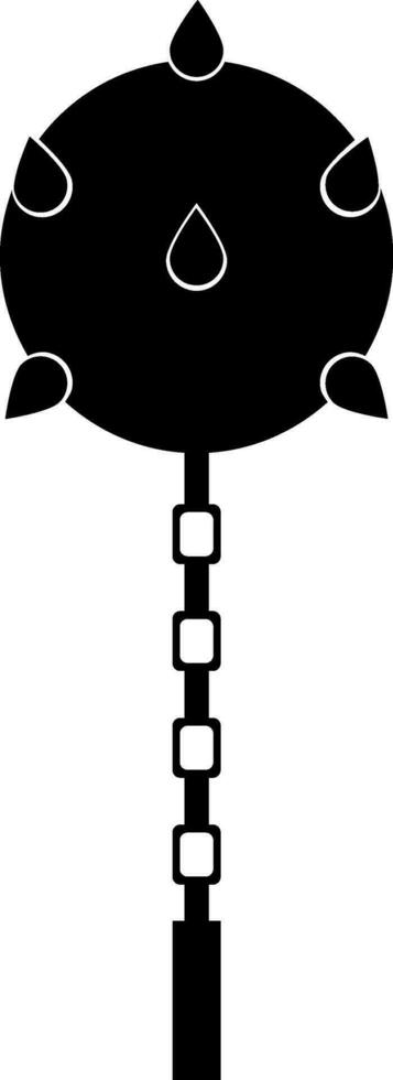 Dreschflegel mittelalterlich Waffe Glyphe Symbol oder Symbol. vektor