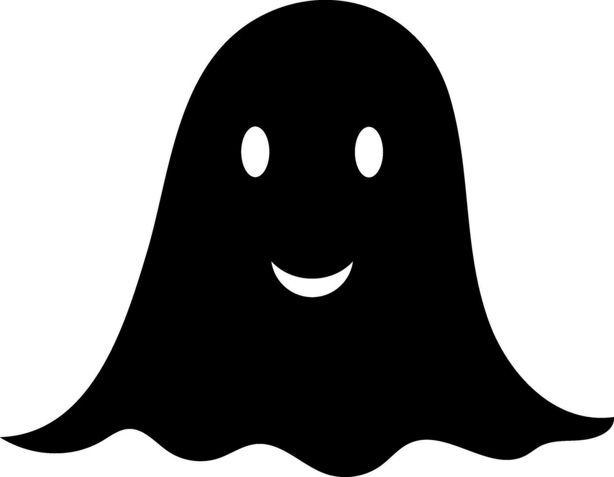 platt stil halloween spöke ikon i svart Färg. vektor