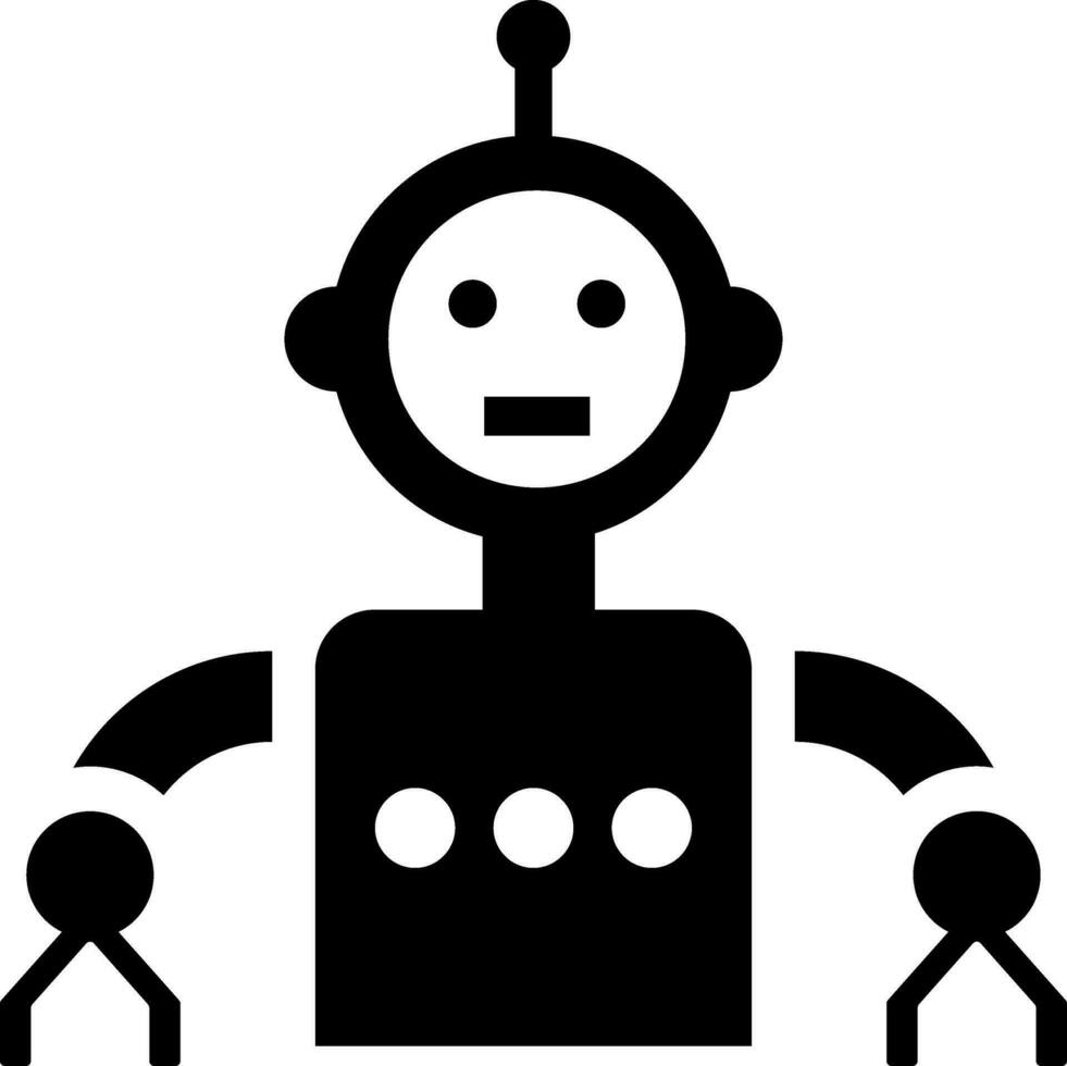 Humanoid Roboter Symbol im eben Stil. vektor