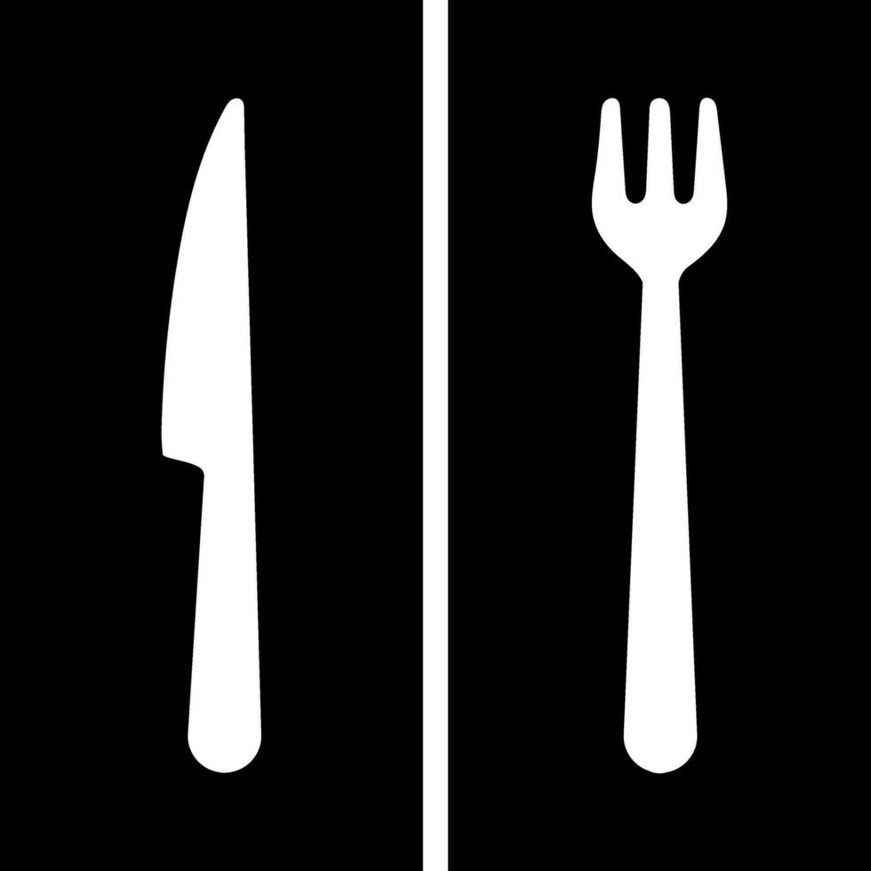 mat meny ikon i svart och vit Färg. vektor