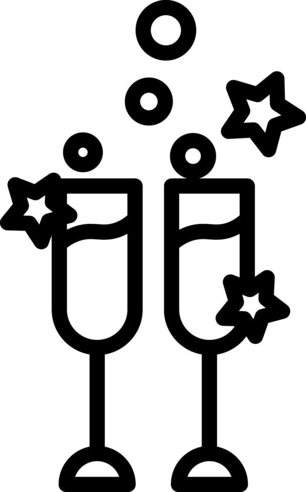 Linie Kunst Illustration von Wein Brille Symbol. vektor