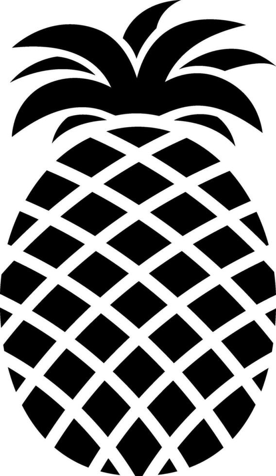 ananas ikon i svart och vit Färg. vektor