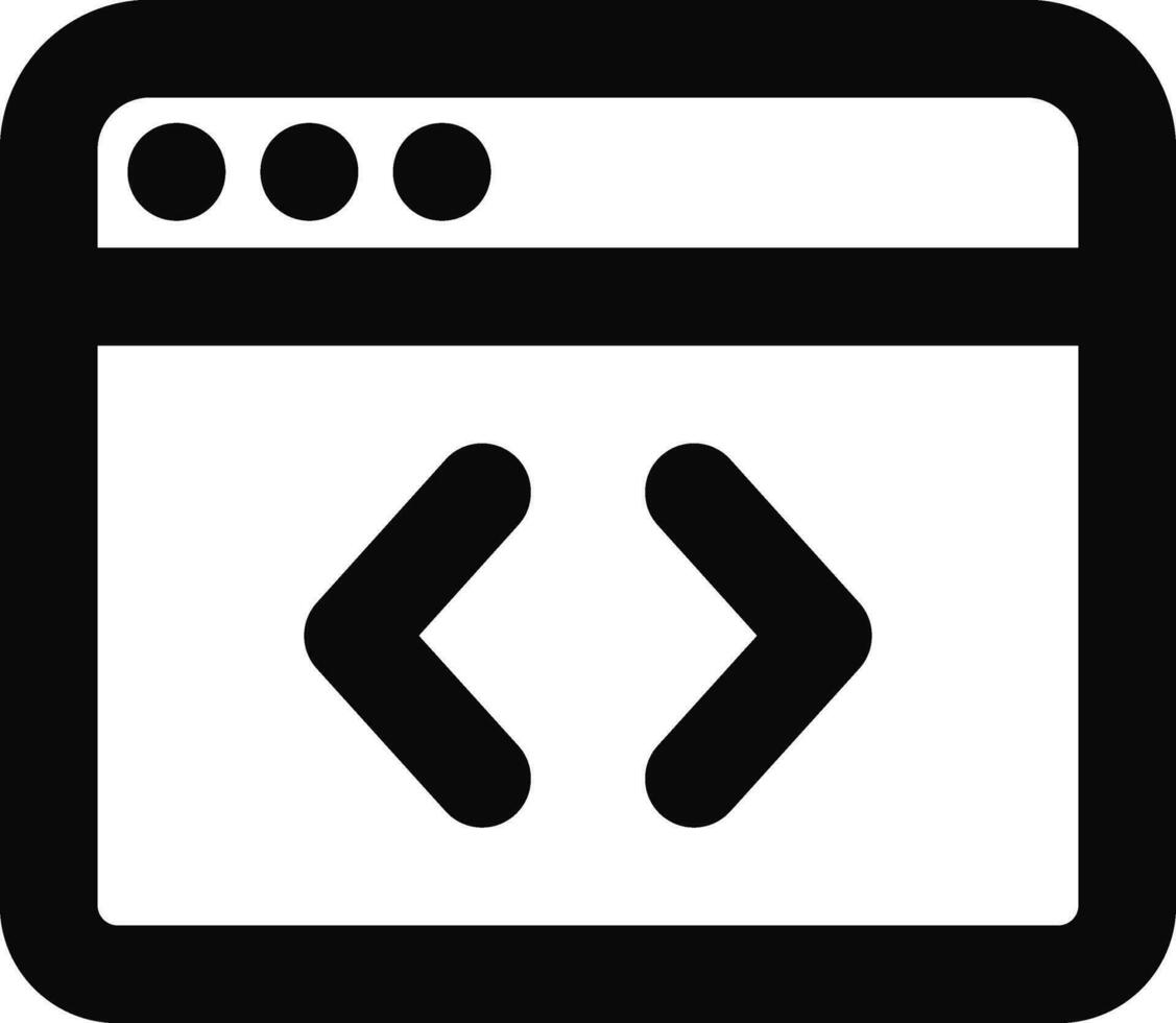 svart linje konst illustration av kodning eller programmering hemsida ikon. vektor