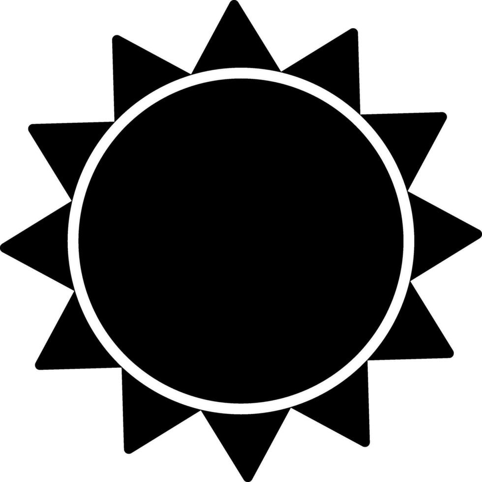 Sonne Glyphe Symbol oder Symbol. vektor