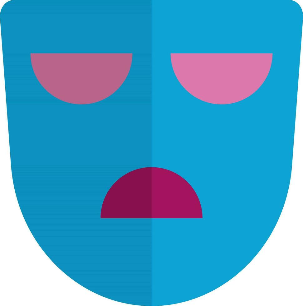 isoliert Blau und Rosa Traurigkeit Maske. vektor