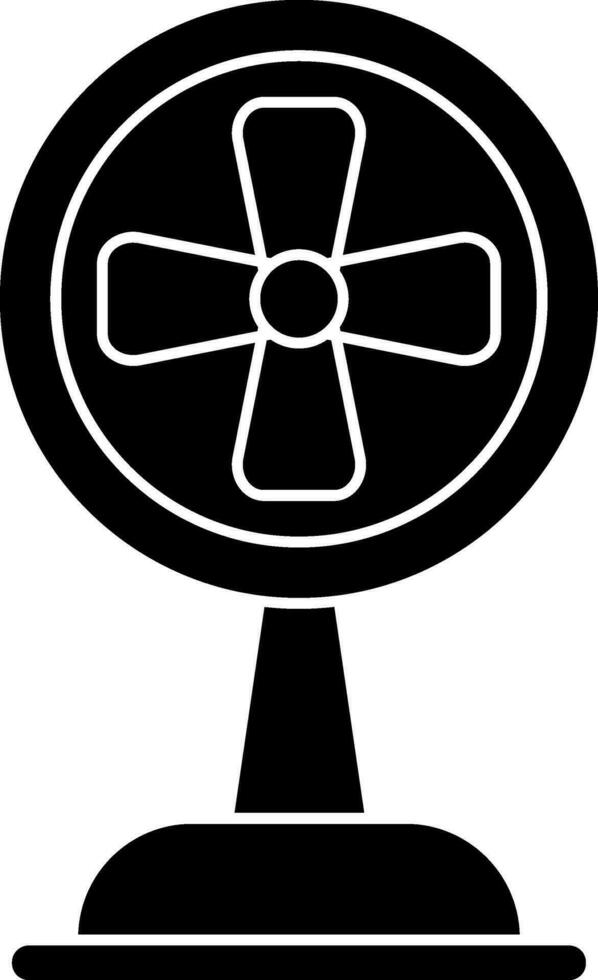 glyf fläkt ikon i svart och vit Färg. vektor