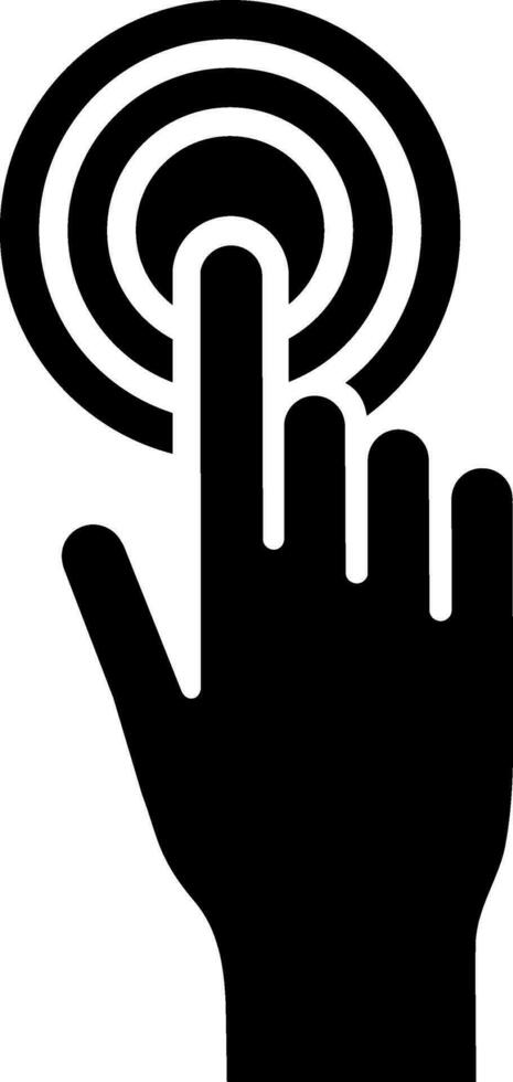 Hand berühren Bildschirm Symbol im schwarz und Weiß Farbe. vektor