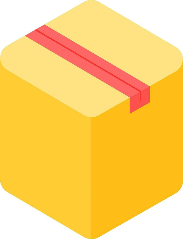 3d leverans låda ikon i gul och röd Färg. vektor