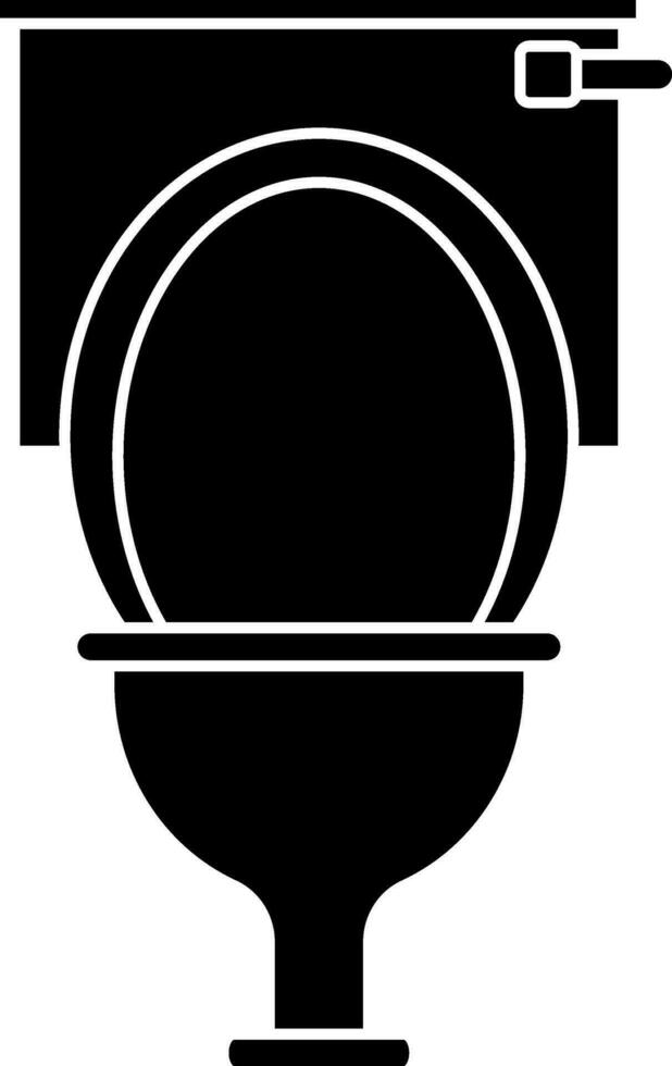 schwarz und Weiß Toilette Sitz Symbol oder Symbol. vektor