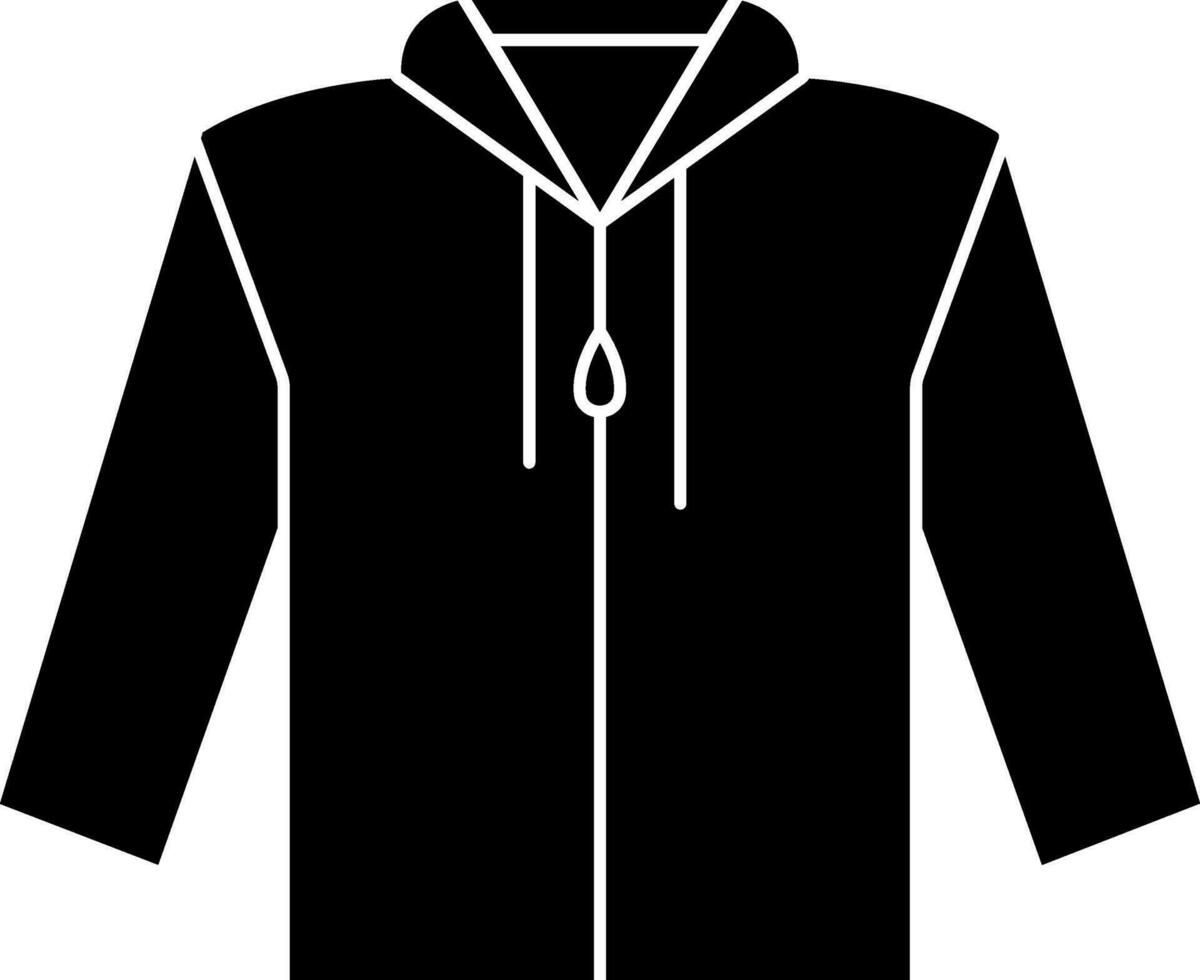 schwarz und Weiß Postleitzahl Kapuzenpullover Symbol oder Symbol. vektor