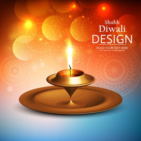 Glad diwali diya oljelampa festival bakgrunds illustration vektor