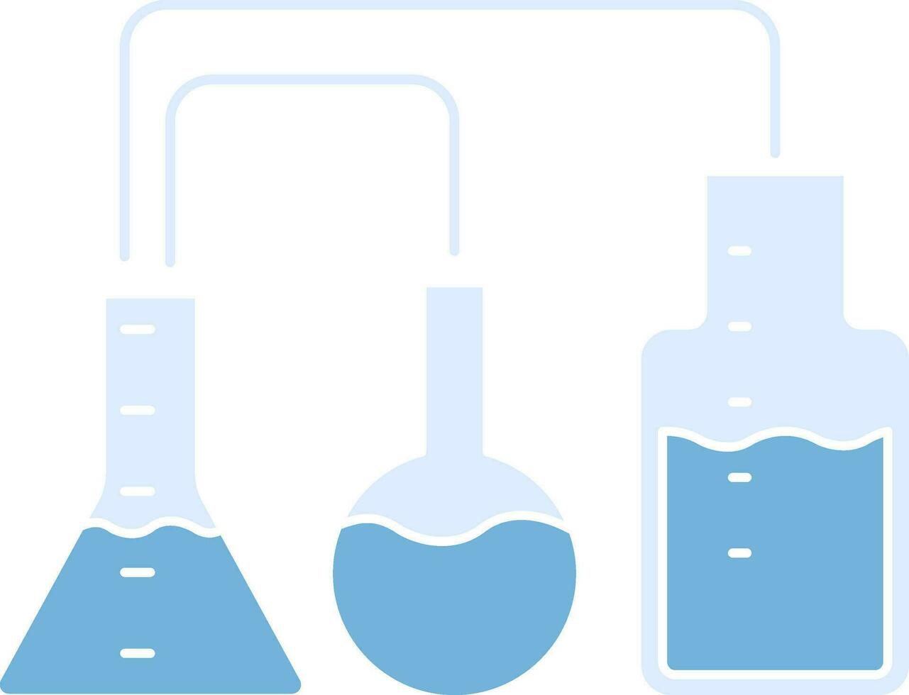 Rohr Labor Flaschen Symbol im Blau Farbe. vektor