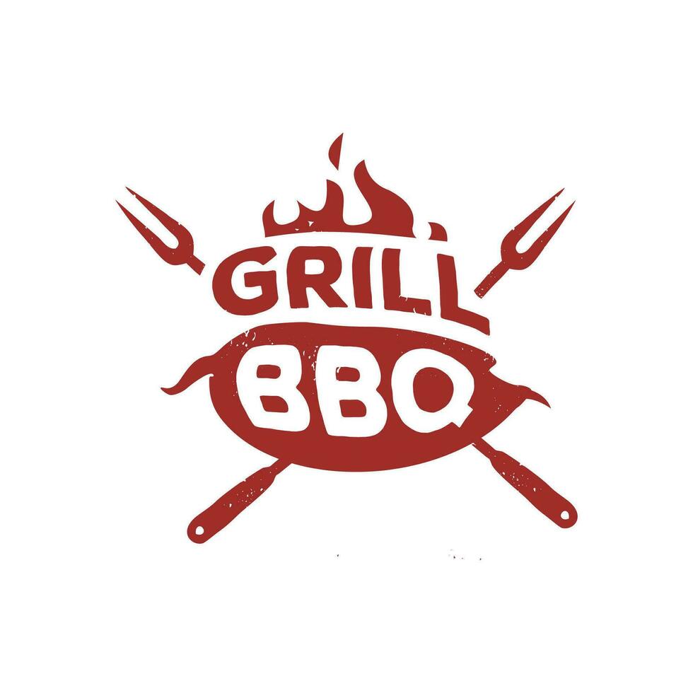 logotyp text grill utegrill mall illustration vektor