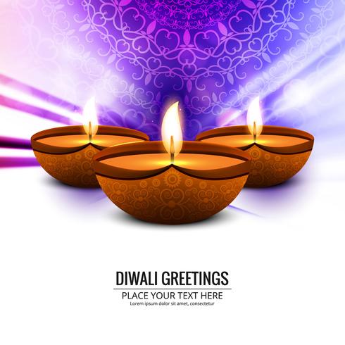 Glad diwali diya oljelampa festival bakgrunds illustration vektor