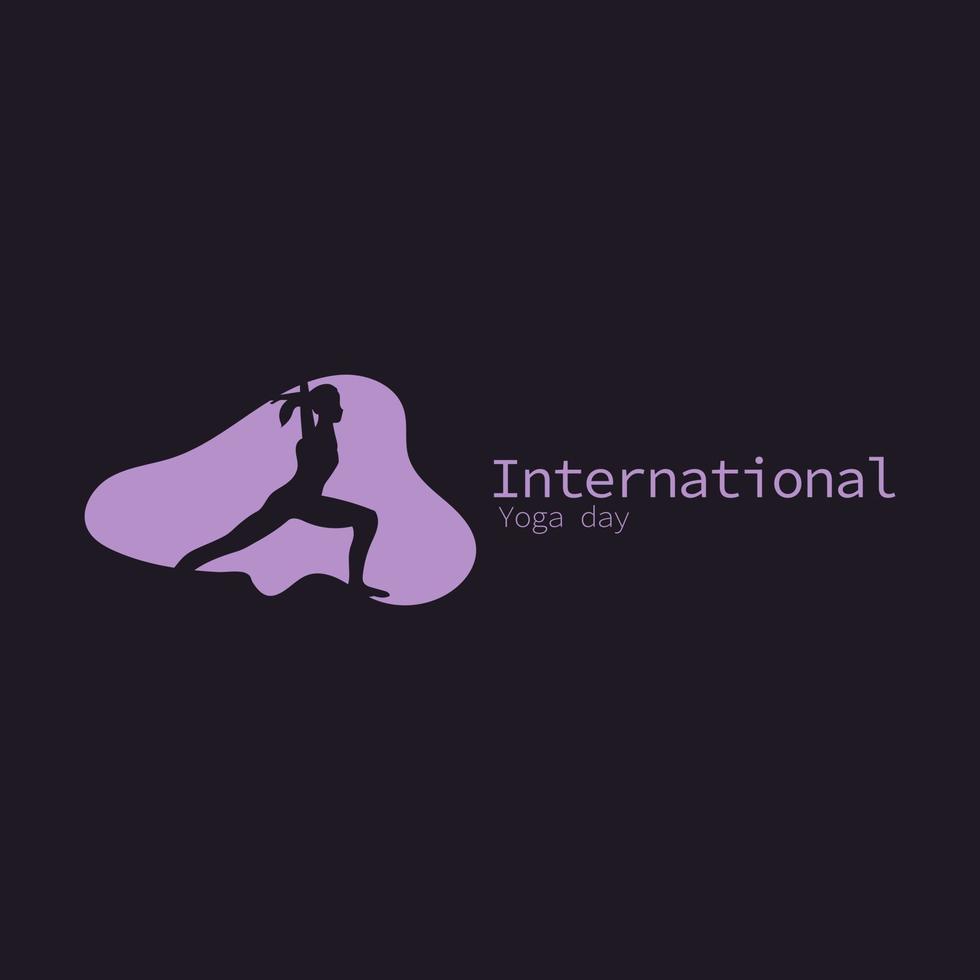 internationell yogadag platt silhuett logotyp vektorillustration vektor