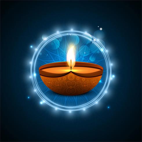 Glad diwali diya oljelampa festival bakgrunds illustration vektor