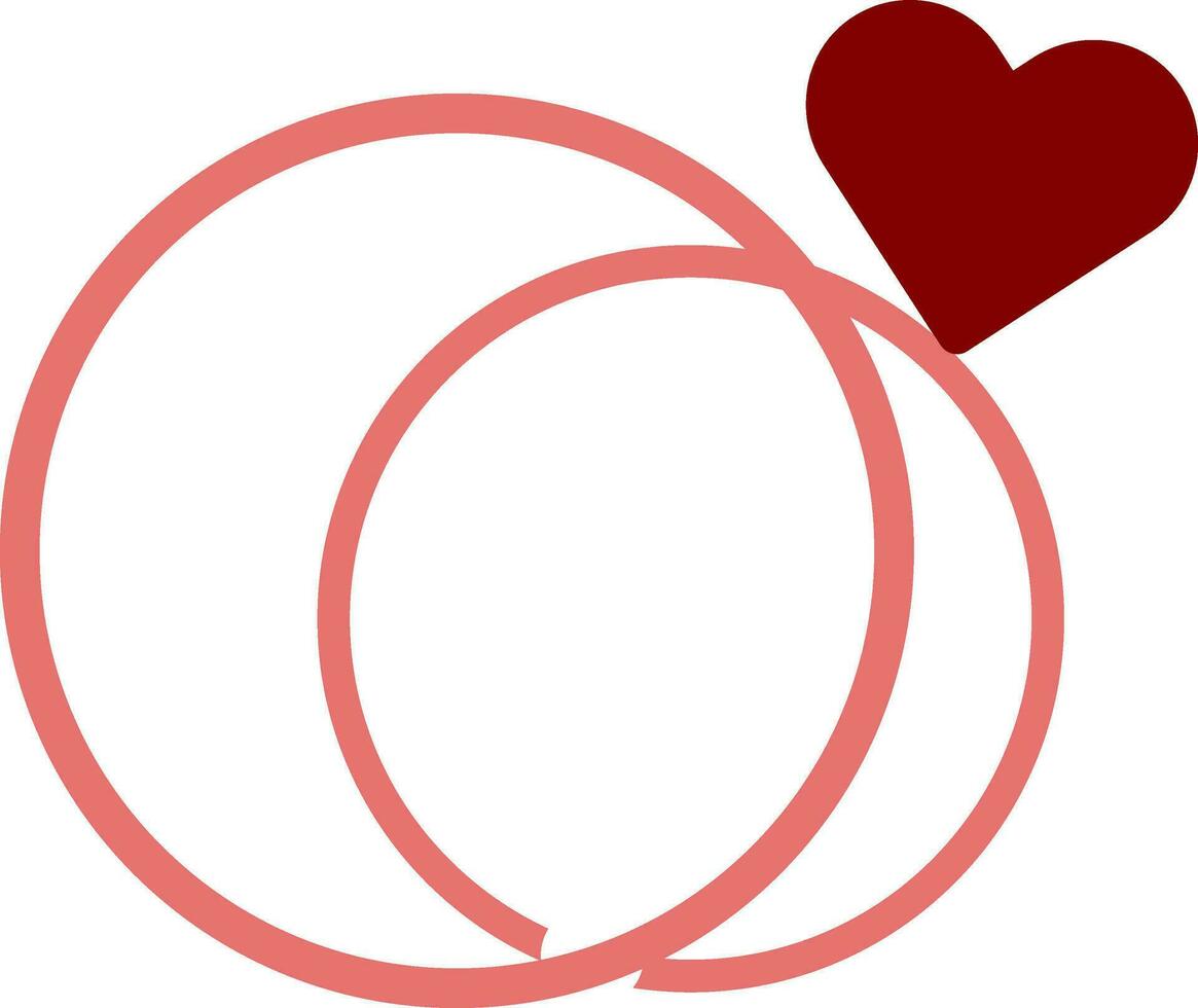 Illustration von Hochzeit Ring Symbol im rot Farbe. vektor