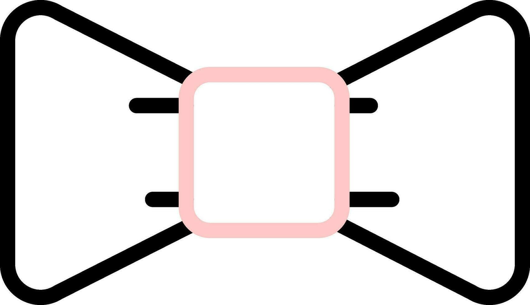 platt stil rosett slips ikon i svart och rosa linje konst. vektor