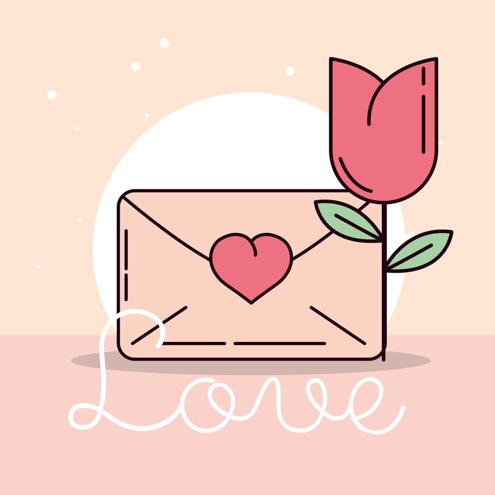 Liebe Post Blume vektor