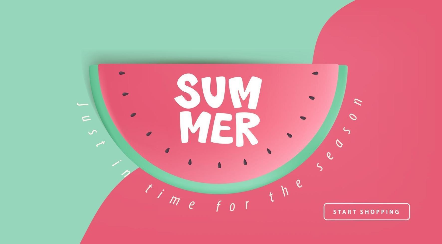 Sommer Verkauf Layout Poster Banner Hintergrund mit Wassermelone vektor